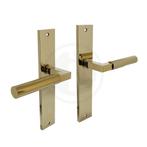 Deurklink Bau-Stil op schild in messing titaan PVD, Doe-het-zelf en Verbouw, Hang- en Sluitwerk, Ophalen of Verzenden, Nieuw, Koper of Messing