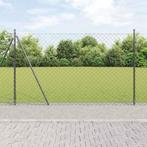 vidaXL Ketenlink Hek met Palen Grijs 1.5 x 25 m Staal, Verzenden, Nieuw, IJzer
