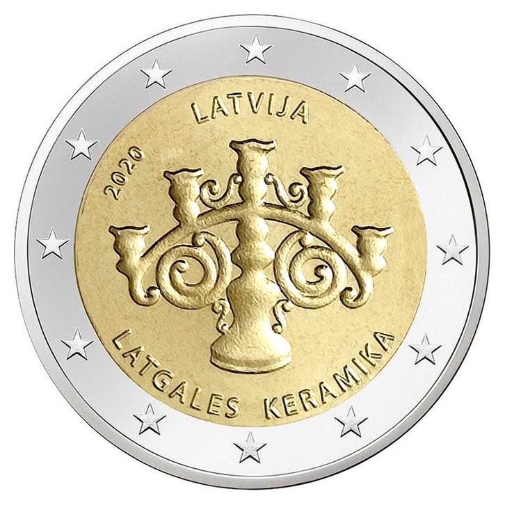 Letland 2 Euro Keramiek 2020, Postzegels en Munten, Munten | Europa | Euromunten, Verzenden