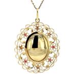 Gouden vintage hanger met emaille en kleursteen 14 krt, Sieraden, Tassen en Uiterlijk, Ophalen of Verzenden, Nieuw