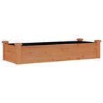 Plantenbak verhoogd met voering 120x45x25 cm vurenhout bruin, Huis en Inrichting, Verzenden, Nieuw