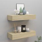2x viaXL Wandschap Eiken met Lade | Tweedekansje | 35% Eraff, Ophalen of Verzenden, Nieuw