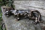 sculptuur, Creeping Panther - 41 cm - Metaal, Antiek en Kunst
