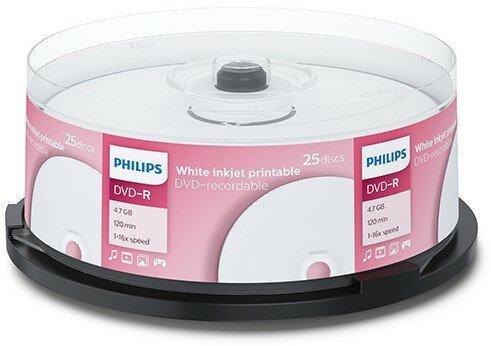 Philips DVD-R 4.7 GB Inkjet Printable 25 stuks, Computers en Software, Beschrijfbare discs, Nieuw, Verzenden