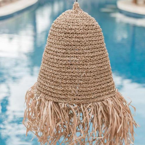 Raffialamp KALIMA | Geweven lampenkap | Hangende plafondlamp, Huis en Inrichting, Woonaccessoires | Wanddecoraties, Nieuw, Verzenden