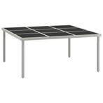 vidaXL Tuintafel 170x170x74,5 cm glas en staal, Verzenden, Nieuw