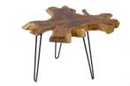Unieke bijzettafel WILD 60 cm teakhouten salontafel - 38242, Ophalen of Verzenden, Nieuw