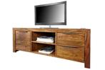 Massief tv-meubel PURE 135cm Sheesham steenafwerking, Ophalen of Verzenden, Nieuw