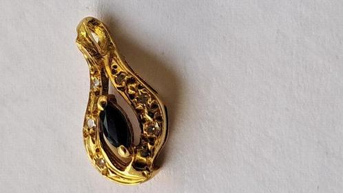 Zonder Minimumprijs - Hanger - 18 karaat Geel goud Saffier -, Sieraden, Tassen en Uiterlijk, Antieke sieraden