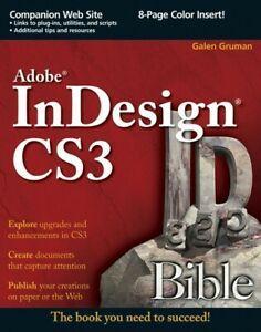 Adobe InDesign CS3 bible by Galen Gruman (Paperback), Boeken, Taal | Engels, Gelezen, Verzenden