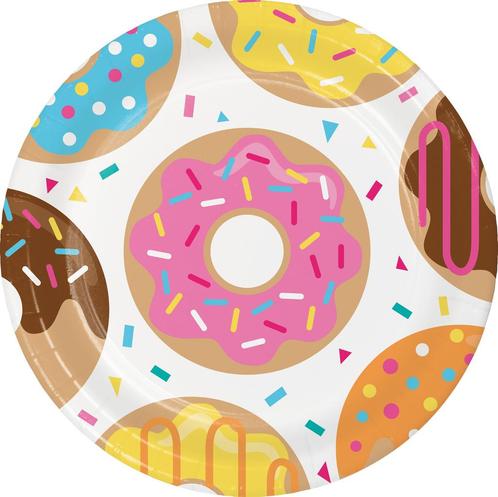 Donut Borden 23cm 8st, Hobby en Vrije tijd, Feestartikelen, Nieuw, Verzenden