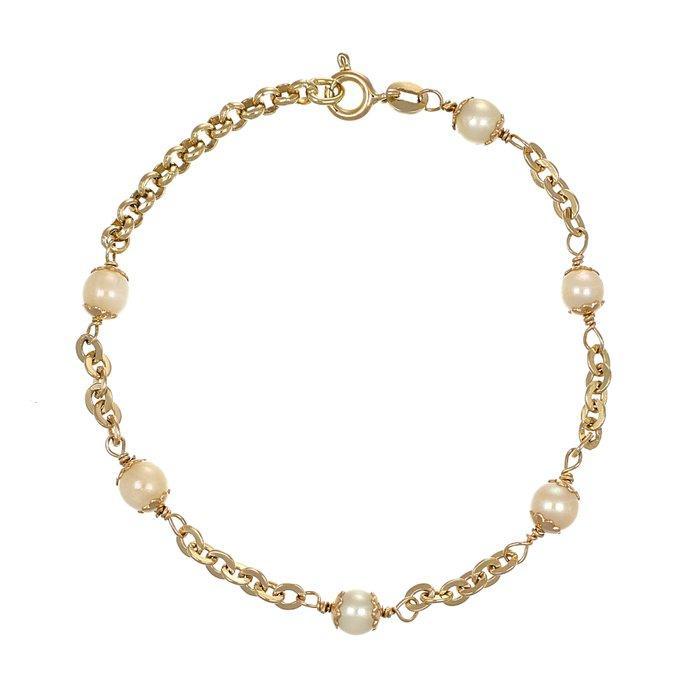 Armband - 18 karaat Geel goud - Parel, Sieraden, Tassen en Uiterlijk, Armbanden