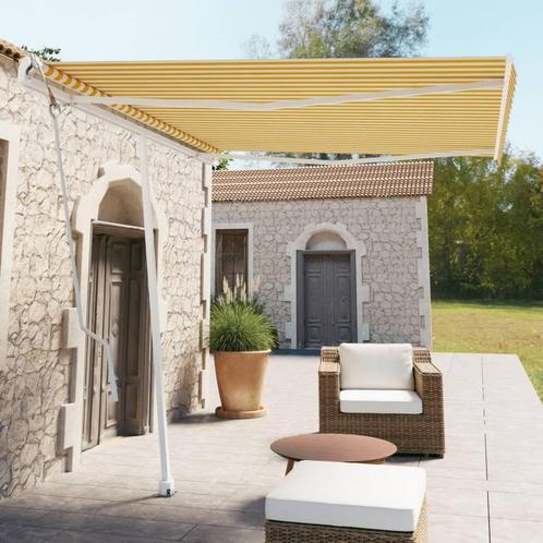 vidaXL Luifel vrijstaand automatisch 300x250 cm geel en wit, Tuin en Terras, Zonneschermen, Nieuw, Verzenden
