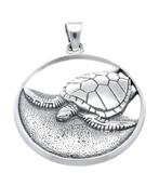 Zilveren Schildpad op strand opengewerkt kettinghanger, Sieraden, Tassen en Uiterlijk, Kettinghangers, Verzenden, Nieuw