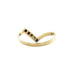 Gouden vintage rijring met saffier en diamant 14 krt, Ophalen of Verzenden, Nieuw