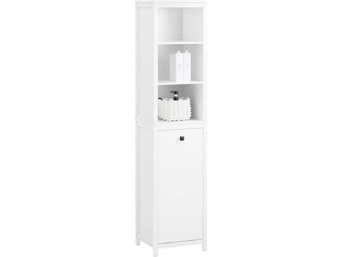 SoBuy BZR95-W Badkamermeubel - Witte Hoge Kast met Planken &, Huis en Inrichting, Woonaccessoires | Overige, Nieuw, Verzenden