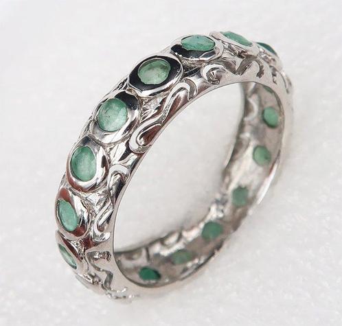 Zilver, Emeraude - Dignitaris ring - Zilver 925 - Innerlijke, Antiek en Kunst, Antiek | Boeken en Bijbels
