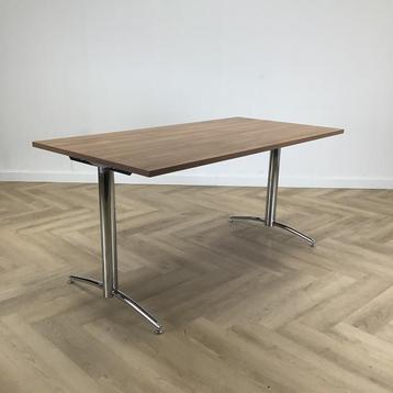 bureau / tafel 160x80 cm, Noten - chroom - Gratis Bezorging beschikbaar voor biedingen