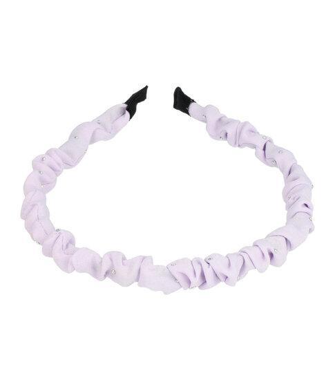 Diadeem Gerimpeld Stof Glitter Steentjes Lila Paars, Sieraden, Tassen en Uiterlijk, Uiterlijk | Haarverzorging, Verzenden
