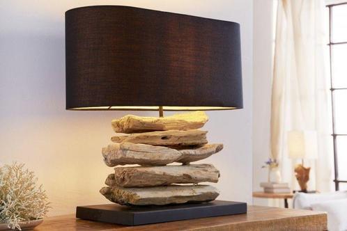 Handgemaakte drijfhoutlamp RIVERINE 55 cm tafellamp met, Huis en Inrichting, Lampen | Tafellampen, Ophalen of Verzenden