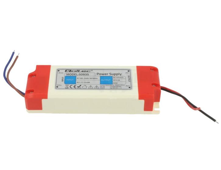 Inbouw voeding - 12V - 5A - 60W - Qoltec, Hobby en Vrije tijd, Elektronica-componenten, Nieuw, Ophalen of Verzenden
