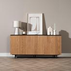 40% Korting: Dressoir Haley zwart/blank eiken 160 cm, Huis en Inrichting, Kasten | Dressoirs, Ophalen, Zo goed als nieuw, Industrieel, Scandinavisch, Modern