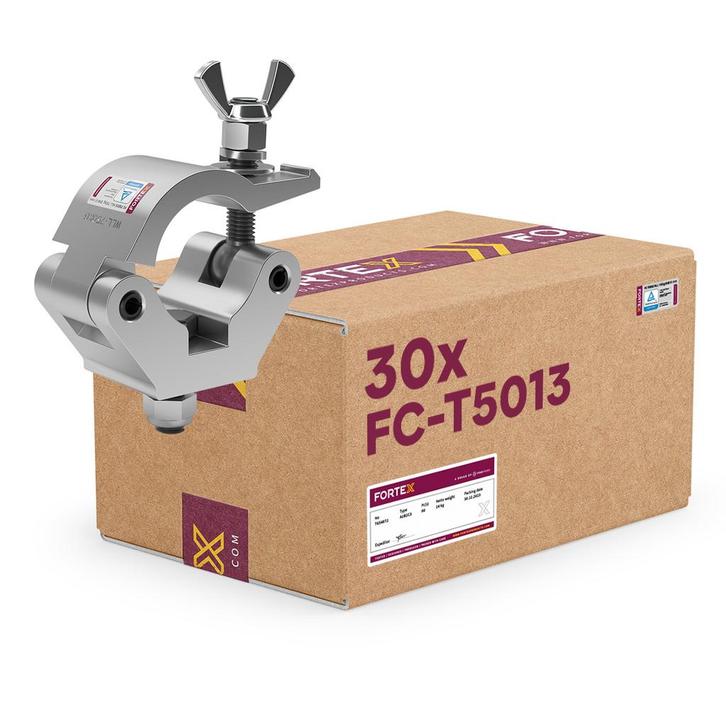 30x FORTEX Half Coupler truss klem WLL 750kg buis Ø48-51mm, Muziek en Instrumenten, Licht en Laser, Verzenden