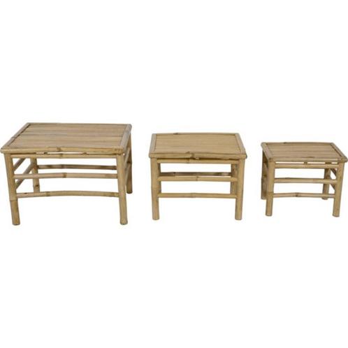 Levi bamboe bijzettafel - set van 3, Huis en Inrichting, Stoelen, Nieuw, Ophalen of Verzenden