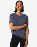 HEMA Dames T-shirt Luna glitter lichtblauw, Verzenden, Nieuw