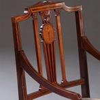 Stel armstoelen met zeer fraai ingelegde medaillons ca 1900, Antiek en Kunst, Antiek | Meubels | Stoelen en Banken, Ophalen of Verzenden