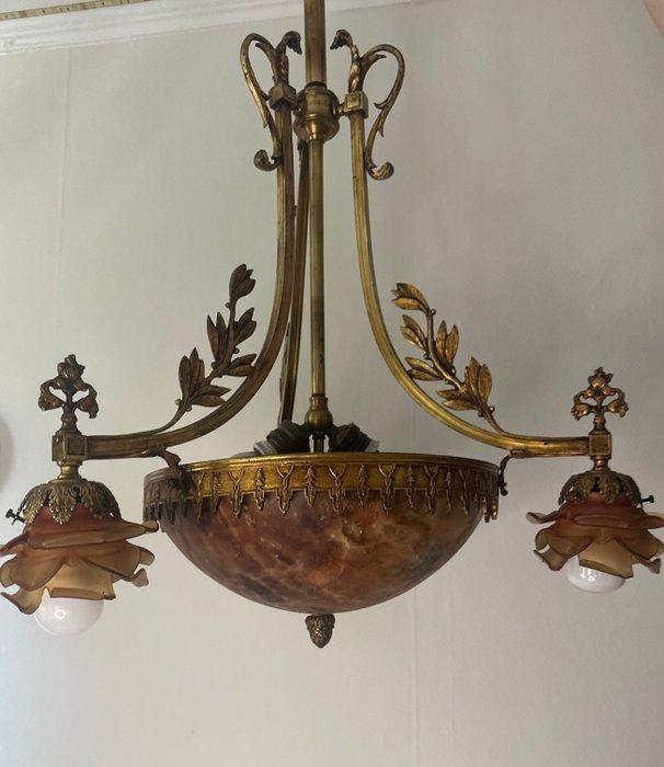 Plafondlamp - Brons, Albast - Elegant+ zeldzame hanger, Antiek en Kunst, Curiosa en Brocante