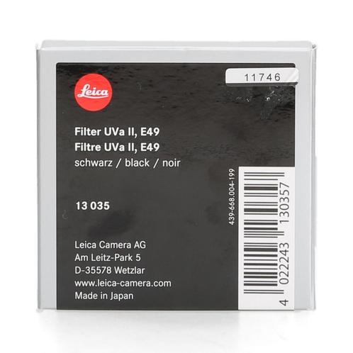 Leica 13035 Filter UVa II E 49 zwart, Audio, Tv en Foto, Fotografie | Fotostudio en Toebehoren, Zo goed als nieuw, Ophalen of Verzenden