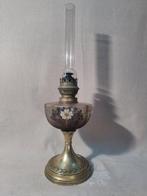 Olielamp - Messing, Glas - Grote petroleumlamp, jaar