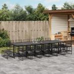 vidaXL 17-delige Tuinset poly rattan zwart, Tuin en Terras, Tuinsets en Loungesets, 6 zitplaatsen, Nieuw, Tuinset, Verzenden