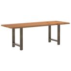 vidaXL Eettafel met natuurlijke rand 220x80x74 cm massief, Huis en Inrichting, Tafels | Eettafels, Verzenden, Nieuw