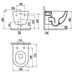 Wandcloset Creavit met Bidet Rimfree Wit Keramiek (Excl., Doe-het-zelf en Verbouw, Sanitair, Ophalen of Verzenden, Nieuw