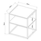 [en.casa] Bijzettafel Raahe met plank 50,5x45x40 cm wit, Verzenden, Nieuw
