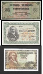 Spanje. - 25, 50, 100 Pesetas - 1938-1940-1948, Postzegels en Munten, Munten | Nederland