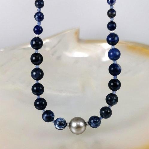 Halsketting Zilver Parel - Gemengde edelstenen - Tah., Sieraden, Tassen en Uiterlijk, Kettingen