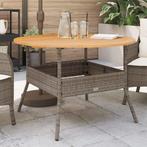 vidaXL Tuintafel met acaciahouten blad Ø110x71 cm poly, Verzenden, Nieuw