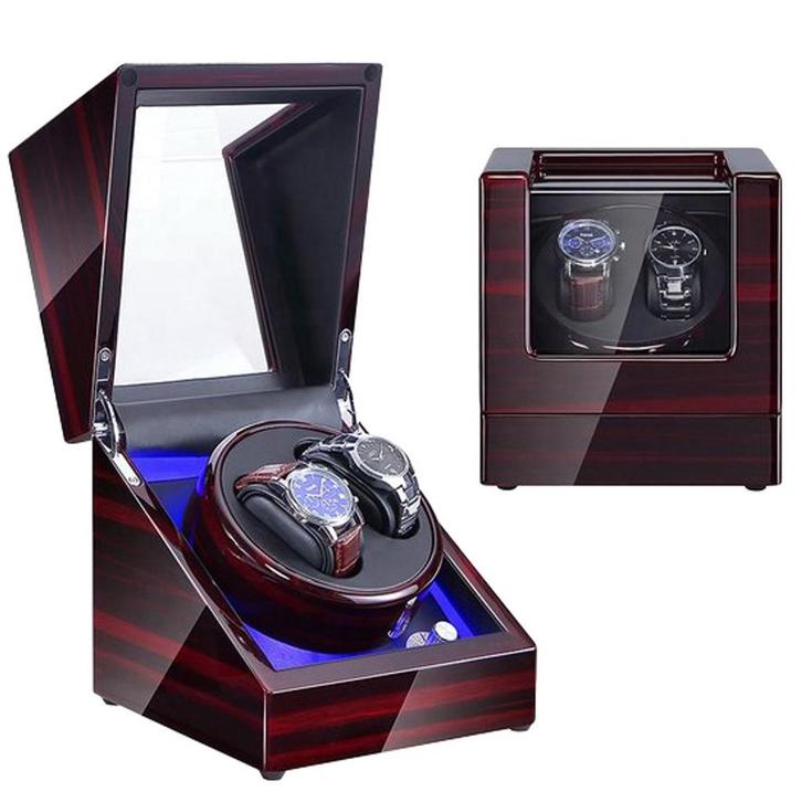Olvy Time - Luxe Watchwinder voor 2 Horloges - Met LED Verli, Huis en Inrichting, Kasten | Computermeubels, Nieuw, Verzenden