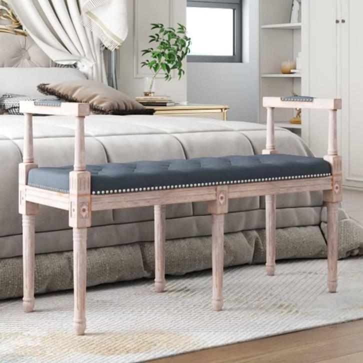 vidaXL Bankje 110x40x70 cm fluweel donkergrijs, Huis en Inrichting, Banken | Bankstellen, Nieuw, Minder dan 150 cm, Stof, Verzenden