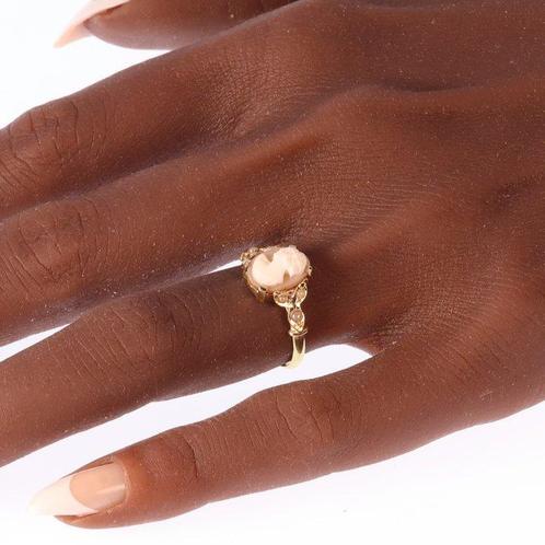 Ring - 18 karaat Geel goud - Cameo, vintage 1950, Sieraden, Tassen en Uiterlijk, Ringen