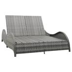 vidaXL Ligbed tweepersoons met kussen poly rattan antraciet, Tuin en Terras, Verzenden, Nieuw