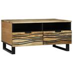 vidaXL Salontafel met lade Bruin en zwart 80 x 54 x 40 cm, Huis en Inrichting, Verzenden, Vierkant, Nieuw, 50 tot 100 cm