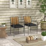 TRUUSK Set Van 2 Rattan Tuinstoelen, Tuinstoelenset Met Kuss, Verzenden, Nieuw