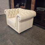 Cresswell fauteuil leer French White, Huis en Inrichting, Fauteuils, Nieuw, Leer