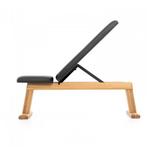 NOHRD WeightBench Halterbank Walnoot, zwart leder, Verzenden, Nieuw