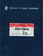 1980 ZASTAVA 1100 ONDERDELENCATALOGUS