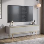 Meubella TV-Meubel beige 150 cm | TV-Kast met kleppen, Overige materialen, Verzenden, 150 tot 200 cm, Nieuw